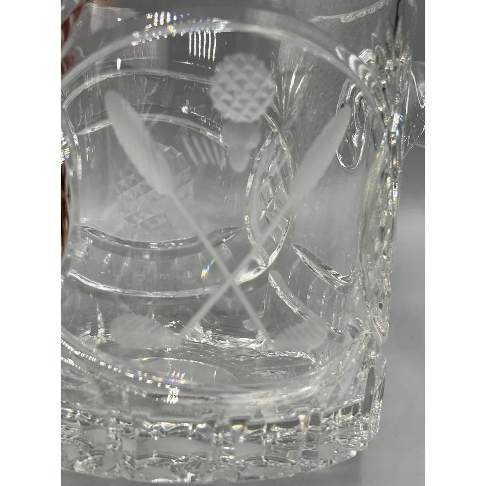 Crystal Golf Hospitality Pineapple Ice Bucket with Handles‎ Lead Glass